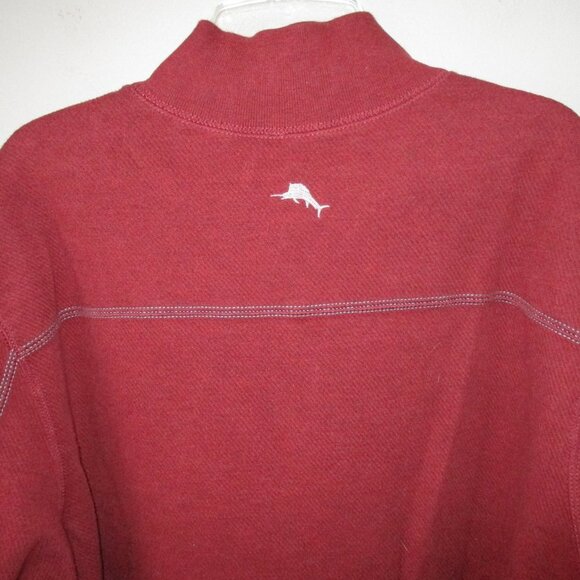 Mens Tommy Bahama Maroon Quarter Zip Pullover Sweater Size Medium - Picture 4 of 7